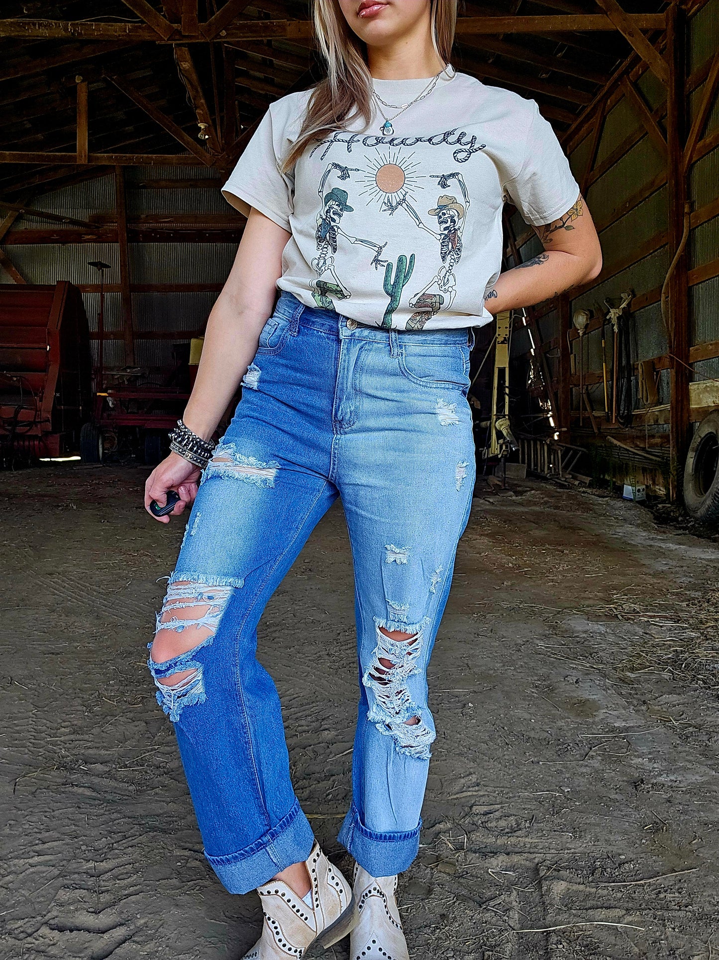 Split Spade Boyfriend Jeans