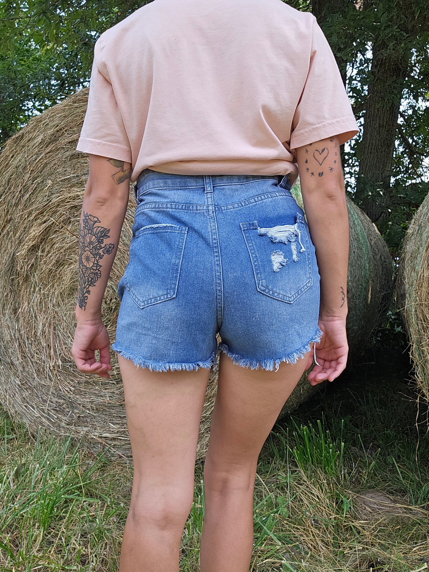 Zeldina Denim Mom Shorts