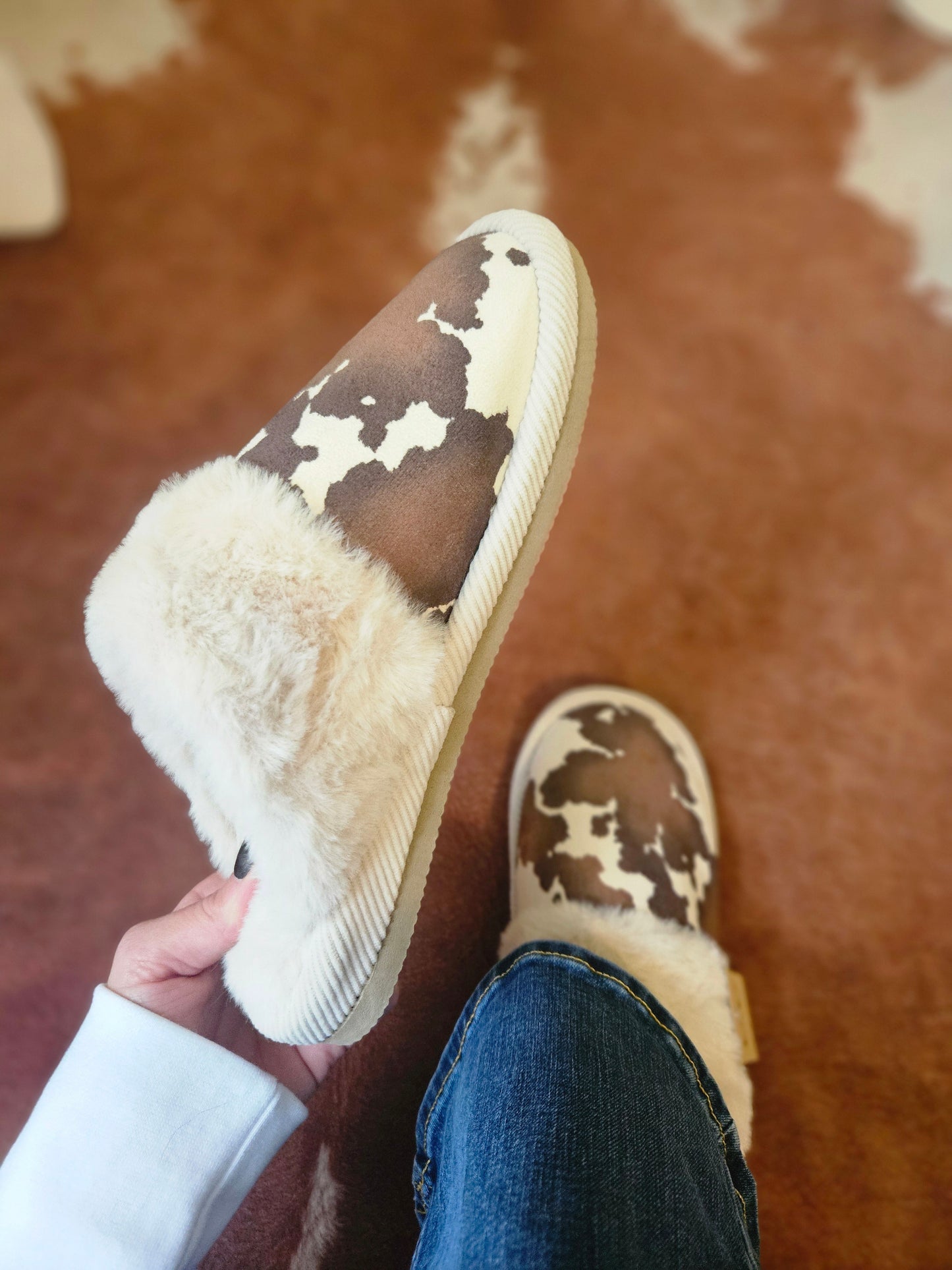 Cow Print Slippers